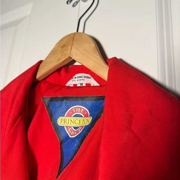 Women’s Vintage Red Double-Breasted Trench Coat - Picture 3 of 7